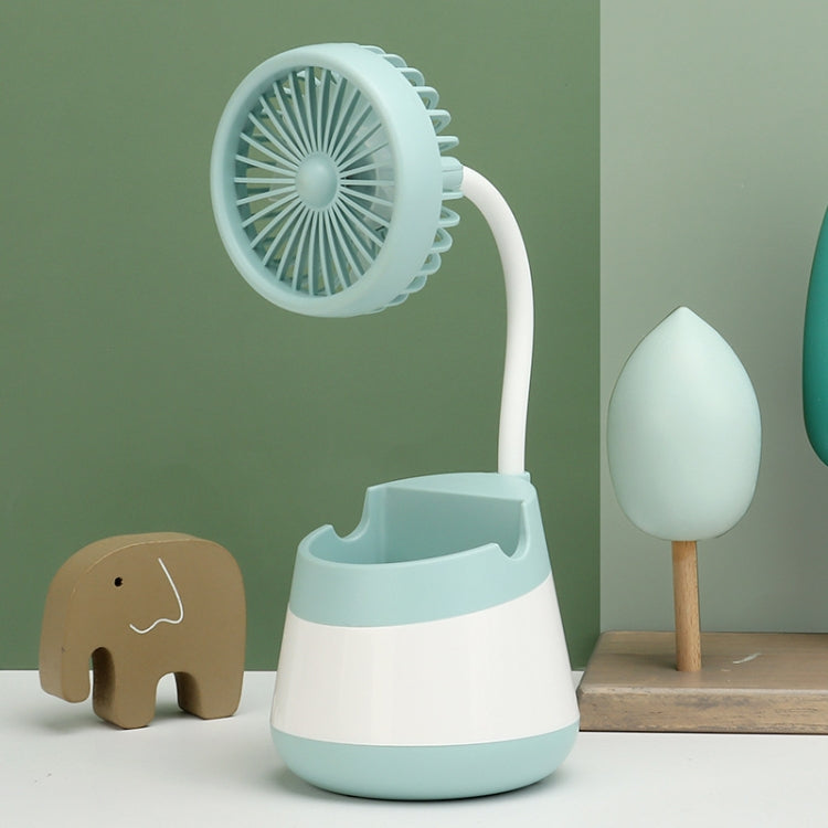 276A USB Charging Desktop Pen Holder Fan with Phone Holder Function Dormitory Portable Fan(Green) - Electric Fans by PMC TechLife | Online Shopping South Africa | PMC TechLife | Buy Now Pay Later Mobicred