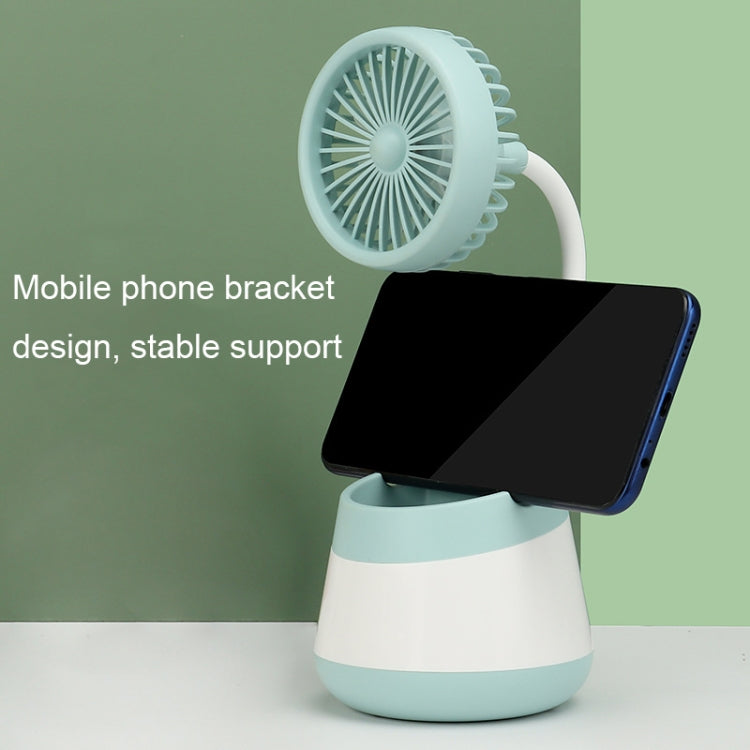 276A USB Charging Desktop Pen Holder Fan with Phone Holder Function Dormitory Portable Fan(Yellow) - Electric Fans by PMC TechLife | Online Shopping South Africa | PMC TechLife | Buy Now Pay Later Mobicred