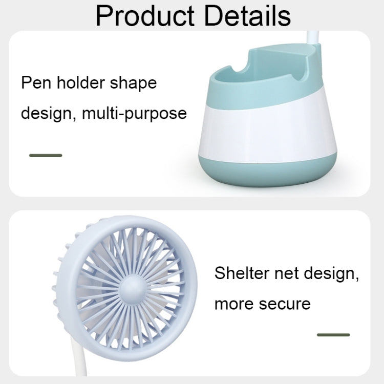 276A USB Charging Desktop Pen Holder Fan with Phone Holder Function Dormitory Portable Fan(Yellow) - Electric Fans by PMC TechLife | Online Shopping South Africa | PMC TechLife | Buy Now Pay Later Mobicred