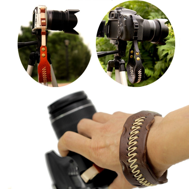 Zeku Retro Leather SLR Wristband Anti-drop Camera Wrist Strap without Camera(Black)