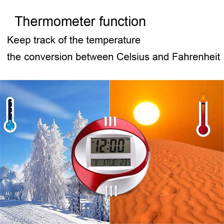 3885N Modern Silent Electronic Clock LCD Large Character Clock(Red)