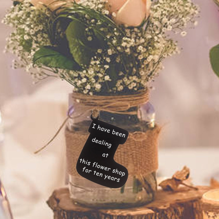 10pcs/Set Mini Hanging Wooden Message Board Home Holiday Decor Lanyard Chalkboard(Arched) - Message Boards by PMC TechLife | Online Shopping South Africa | PMC TechLife | Buy Now Pay Later Mobicred