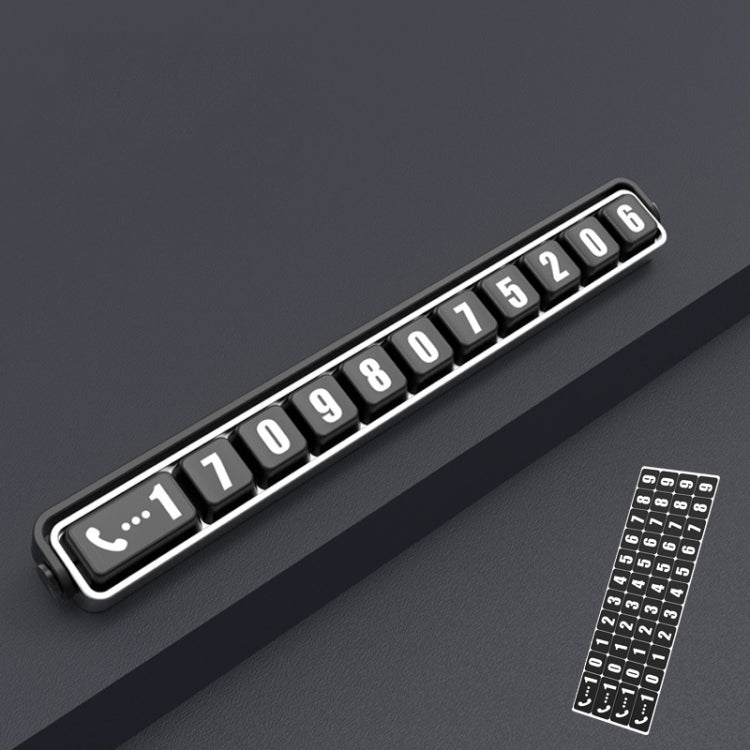 Aluminum Alloy Temporary Parking Number Plate Interior Decoration(Silver Black) - free shipping - PMC TechLife - Order now!