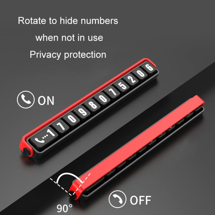 Aluminum Alloy Temporary Parking Number Plate Interior Decoration(Black Red) - free shipping - PMC TechLife - Order now!