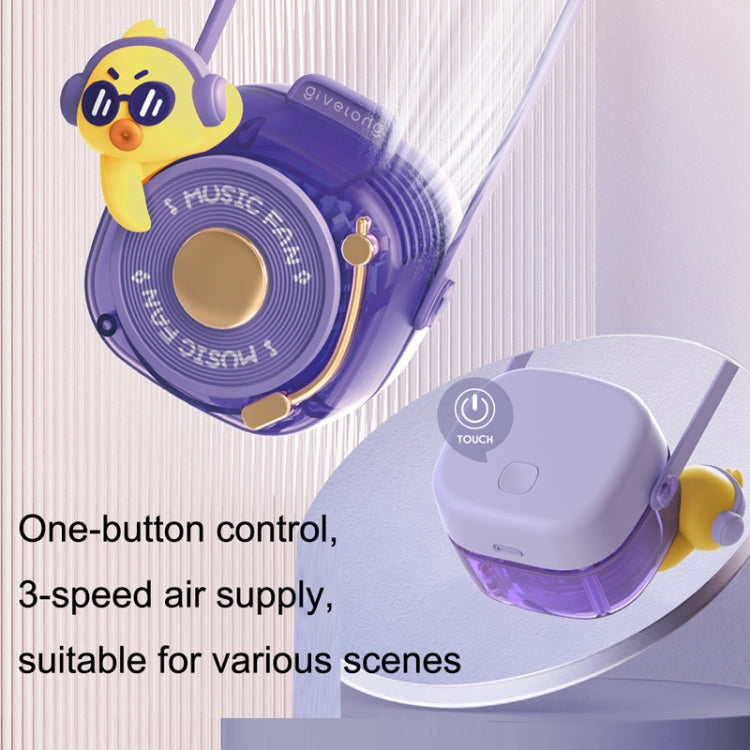 GL120-123 Hanging Neck Fan Summer Handheld USB Portable Mini Fan(Purple) - Electric Fans by PMC TechLife | Online Shopping South Africa | PMC TechLife | Buy Now Pay Later Mobicred