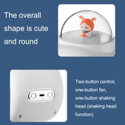 Baby Stroller Fan Home Mute Outdoor Cooling Portable Rabbit Octopus Fan Without Shake Head (White)