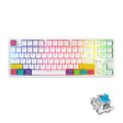 Ajazz K870T 87-Key Hot Swap Bluetooth/Wired Dual Mode RGB Backlight Office Game Mechanical Keyboard Green Shaft (White) - free shipping - PMC TechLife - Order now!