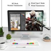 Ajazz K870T 87-Key Hot Swap Bluetooth/Wired Dual Mode RGB Backlight Office Game Mechanical Keyboard Tea Shaft (White)