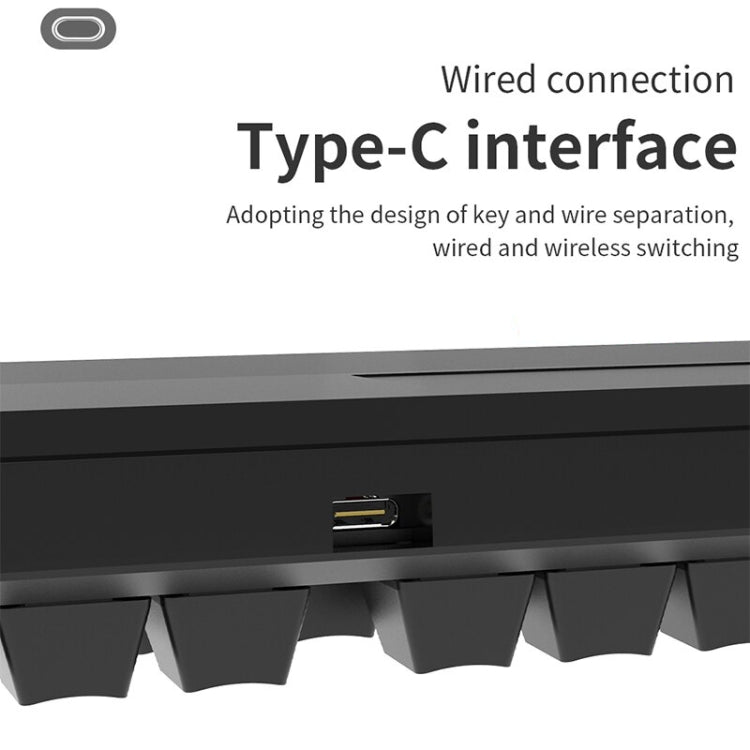 Ajazz K870T 87-Key Hot Swap Bluetooth/Wired Dual Mode RGB Backlight Office Game Mechanical Keyboard Tea Shaft (Black) - free shipping - PMC Jewellery - Order now!