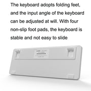 Ajazz K870T 87-Key Hot Swap Bluetooth/Wired Dual Mode RGB Backlight Office Game Mechanical Keyboard Green Shaft (White)