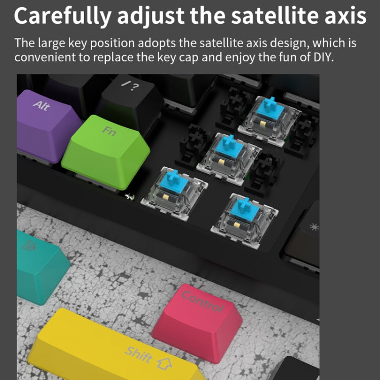 Ajazz K870T 87-Key Hot Swap Bluetooth/Wired Dual Mode RGB Backlight Office Game Mechanical Keyboard Tea Shaft (Black) - free shipping - PMC Jewellery - Order now!