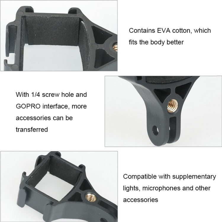 Black RCSTQ for DJI Pocket 2 Expansion Adapter Holder Camera Fixed Connection Accessories