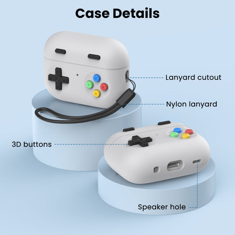 For AirPods Pro 2 AhaStyle DD04 Split Silicone Cartoon Earphone Protective Case(Green)