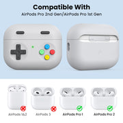 For AirPods Pro 2 AhaStyle DD04 Split Silicone Cartoon Earphone Protective Case(Green)