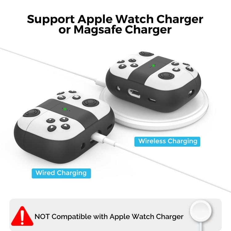 For AirPods Pro 2 AhaStyle PT-JY08 Split Silicone Cartoon Earphone Protective Case(Black And White) - free shipping - PMC Jewellery - Order now!