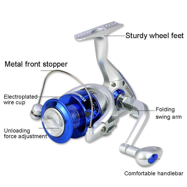 YUMOSHI SA Series Spinning Reel Plastic Head Fishing Reel Fishing Rod Reel, Specification: SA1000 - Fishing Reels by YUMOSHI | Online Shopping South Africa | PMC TechLife | Buy Now Pay Later Mobicred