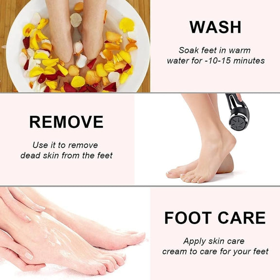 JD-510 Rechargeable Electric Foot Callus Remover with Vacuum Cleaner 10 In 1 Kit White