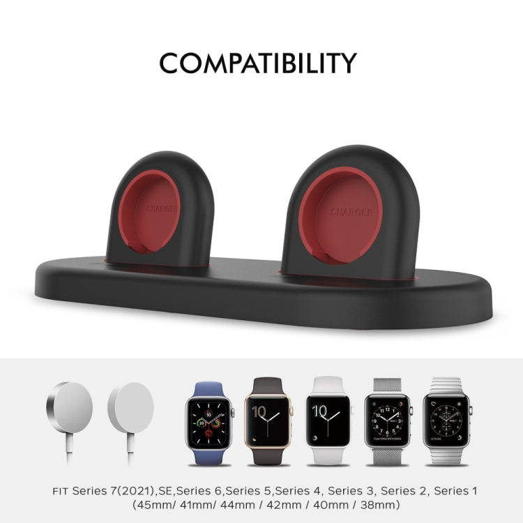 For Apple Watch / Earphone AhaStyle PT116 Universal Plastic Stand Dual Charging Storage Base(White) - free shipping - PMC TechLife - Order now!