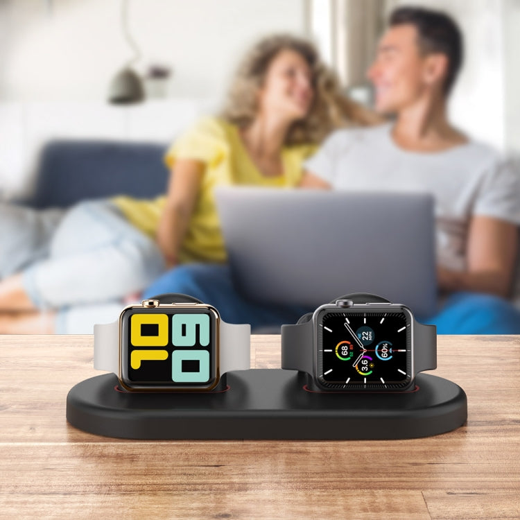 For Apple Watch / Earphone AhaStyle PT116 Universal Plastic Stand Dual Charging Storage Base(White) - free shipping - PMC TechLife - Order now!