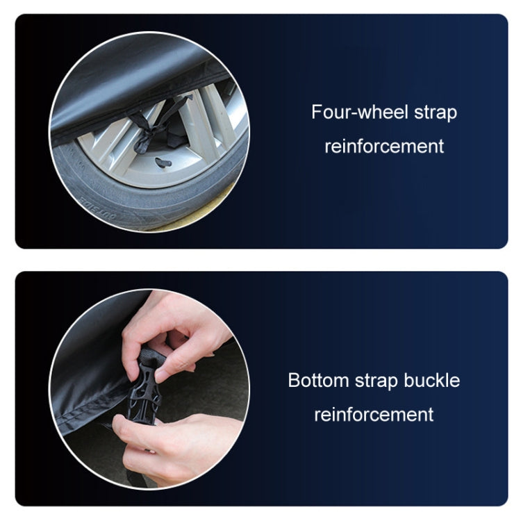 190T Silver Coated Cloth Car Rain Sun Protection Car Cover with Reflective Strip, Size: XL - PE Material by PMC TechLife | Online Shopping South Africa | PMC TechLife | Buy Now Pay Later Mobicred