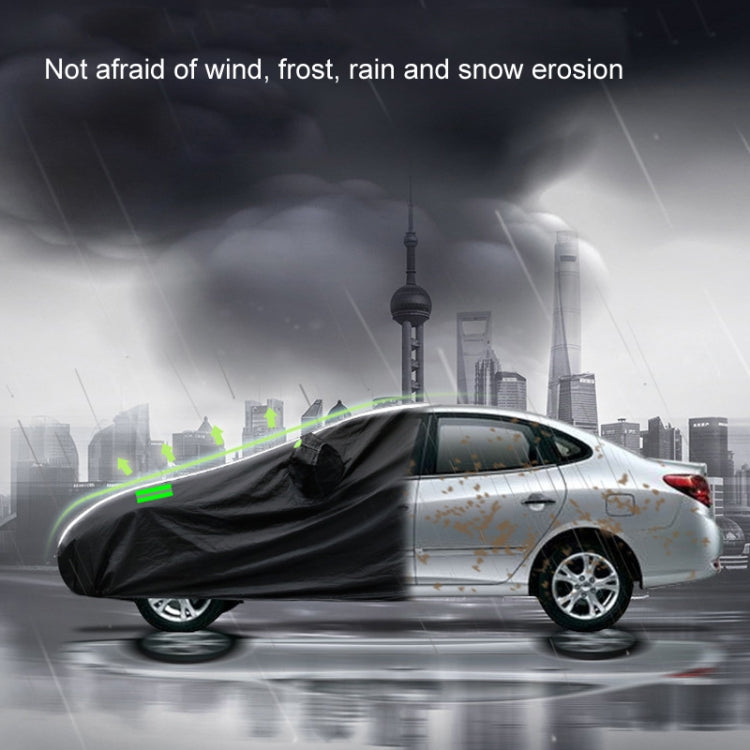 190T Silver Coated Cloth Car Rain Sun Protection Car Cover with Reflective Strip, Size: Y-M