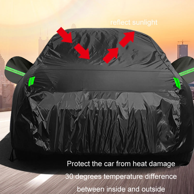 190T Silver Coated Cloth Car Rain Sun Protection Car Cover with Reflective Strip, Size: Y-M
