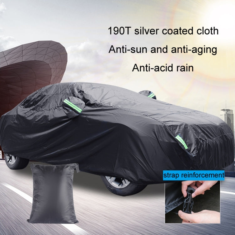 190T Silver Coated Cloth Car Rain Sun Protection Car Cover with Reflective Strip, Size: Y-XL - PE Material by PMC TechLife | Online Shopping South Africa | PMC TechLife | Buy Now Pay Later Mobicred
