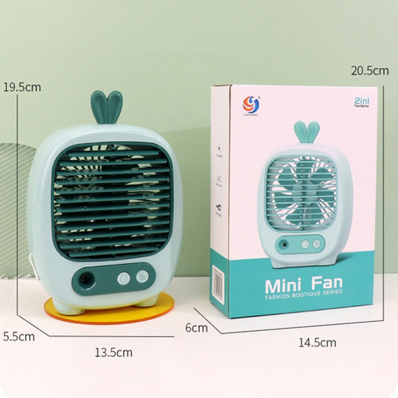 1315 Spray Humidification Hydrating Cartoon Fan USB Charging Desktop Fan(Deer Yellow)