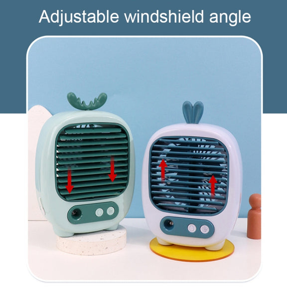 1315 Spray Humidification Hydrating Cartoon Fan USB Charging Desktop Fan(Deer Yellow)