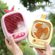 1315 Spray Humidification Hydrating Cartoon Fan USB Charging Desktop Fan(Bunny Yellow)