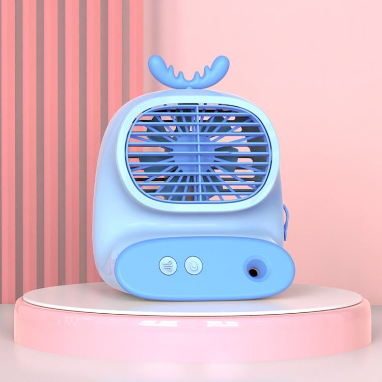 CS1319 Desktop Small Hydrating Spray Cartoon Fan Rechargeable Silent Humidifying Fan(Deer Blue) - Electric Fans by PMC TechLife | Online Shopping South Africa | PMC TechLife | Buy Now Pay Later Mobicred