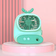 CS1319 Desktop Small Hydrating Spray Cartoon Fan Rechargeable Silent Humidifying Fan(Deer Green) - Electric Fans by PMC TechLife | Online Shopping South Africa | PMC TechLife | Buy Now Pay Later Mobicred