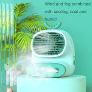 CS1319 Desktop Small Hydrating Spray Cartoon Fan Rechargeable Silent Humidifying Fan(Bunny Yellow)