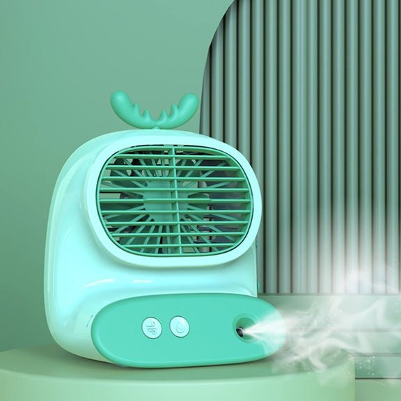 CS1319 Desktop Small Hydrating Spray Cartoon Fan Rechargeable Silent Humidifying Fan(Bunny Yellow)