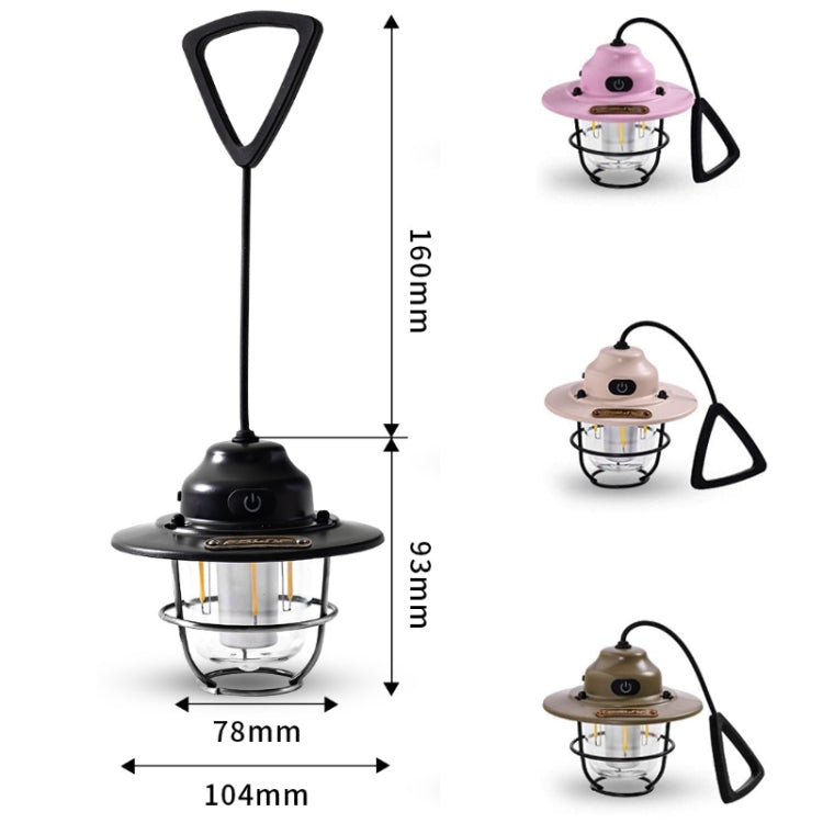 Outdoor Lighting Camping Light USB Rechargeable Horse Lantern(Apricot) - Camping Lighting by PMc TechLife | Online Shopping South Africa | PMc TechLife | Buy Now Pay Later Mobicred