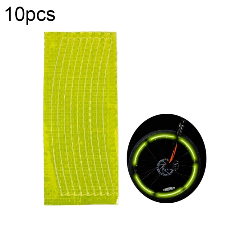 10pcs Reflective Stickers For Bicycle Rims Riding Equipment Accessories(Yellow) - Decorative Accessories by PMC TechLife | Online Shopping South Africa | PMC TechLife | Buy Now Pay Later Mobicred
