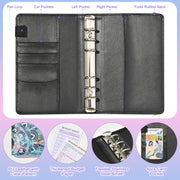 A6 Mandala Binder Financial Plan Notebook PU Leather Cash Budget Book(Vitality Green)