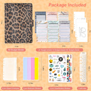 A6 Leopard Print Cash Budget Notebook  Loose Leaf Financial Management Notepad(Blue)
