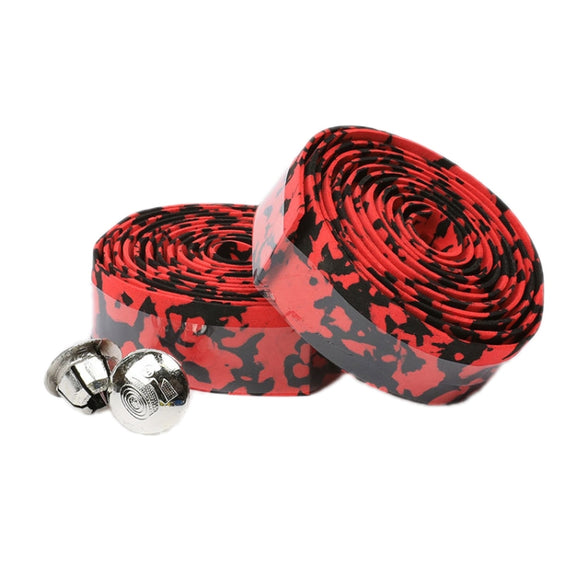 Camouflage Bicycle Curved Handlebar Straps(Red Black)