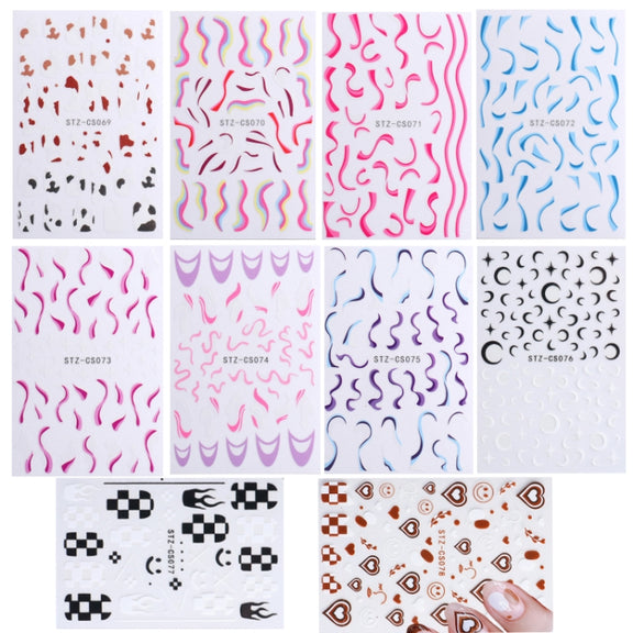 French Style Manicure Sticker Pop Stripe Line Nail Sticker(Stz-CS069)