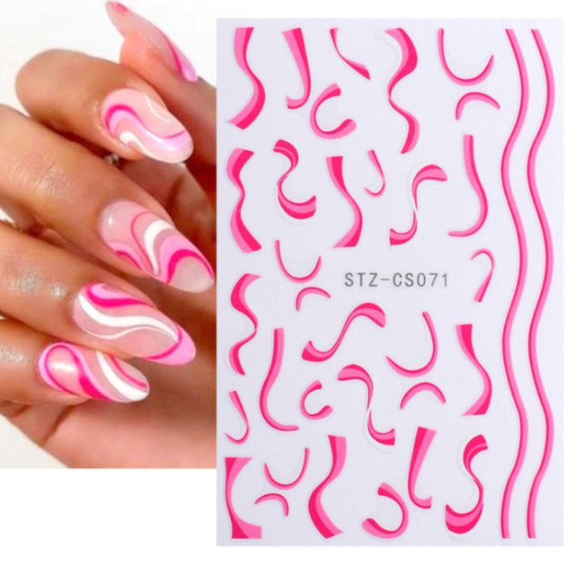 French Style Manicure Sticker Pop Stripe Line Nail Sticker(Stz-CS071)