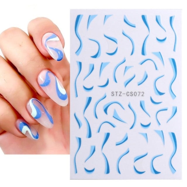 French Style Manicure Sticker Pop Stripe Line Nail Sticker(Stz-CS072)