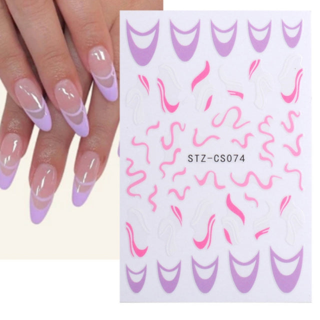 French Style Manicure Sticker Pop Stripe Line Nail Sticker(Stz-CS074)