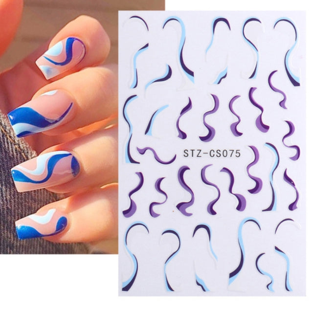 French Style Manicure Sticker Pop Stripe Line Nail Sticker(Stz-CS075)