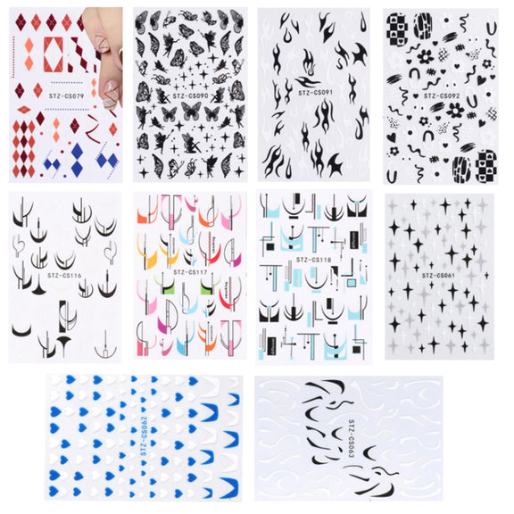 French Style Manicure Sticker Pop Stripe Line Nail Sticker(Stz-CS079)