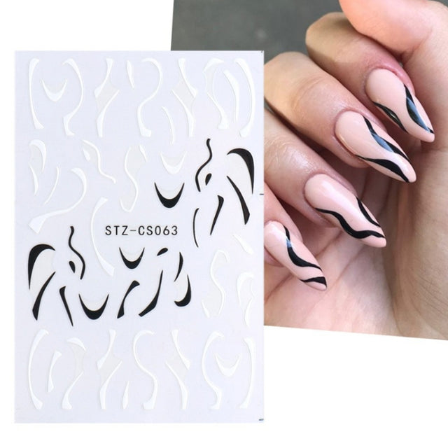 French Style Manicure Sticker Pop Stripe Line Nail Sticker(Stz-CS063)