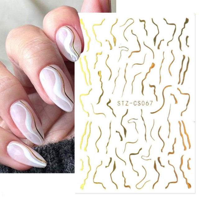 French Style Manicure Sticker Pop Stripe Line Nail Sticker(Stz-CS067)