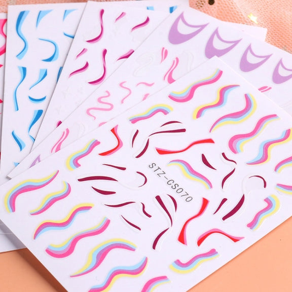 French Style Manicure Sticker Pop Stripe Line Nail Sticker(Stz-CS079)