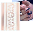 Gold Silver Manicure Stickers Imitation Metal Line Adhesive Nail Stickers(Stz-GS011 Rose Gold) - Nail Stickers by PMC Jewellery | Online Shopping South Africa | PMC Jewellery | Buy Now Pay Later Mobicred