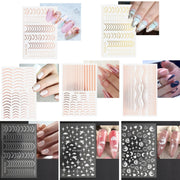 Gold Silver Manicure Stickers Imitation Metal Line Adhesive Nail Stickers(Stz-GS004 Rose Gold)
